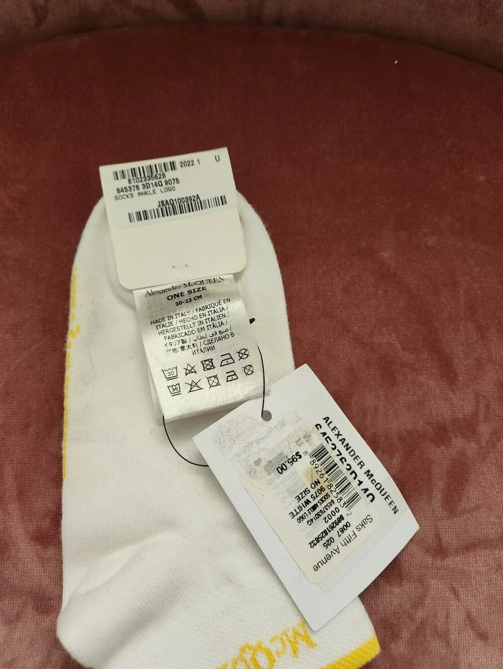 NWT Alexander McQueen Ankle Banded Logo Socks Womens